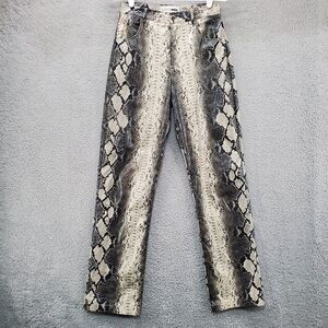 Fashion Nova Snake Print Pants Womens XS Straight Leg Faux Snake Skin